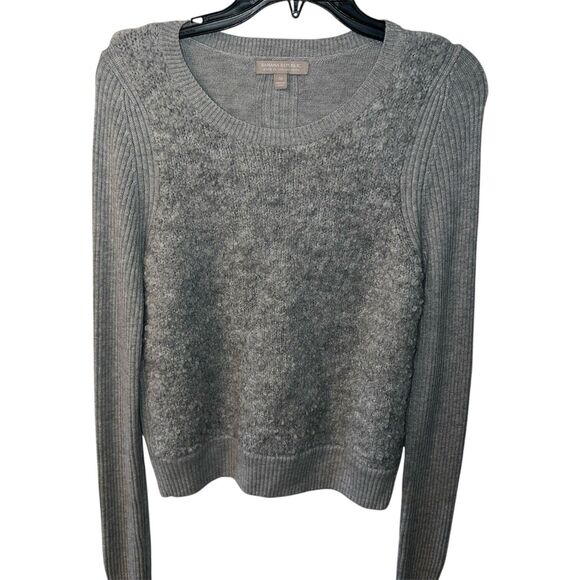 Banana Republic Sweater Womens M Crewneck Grey Merino Italian Yarn Textured - Picture 1 of 8